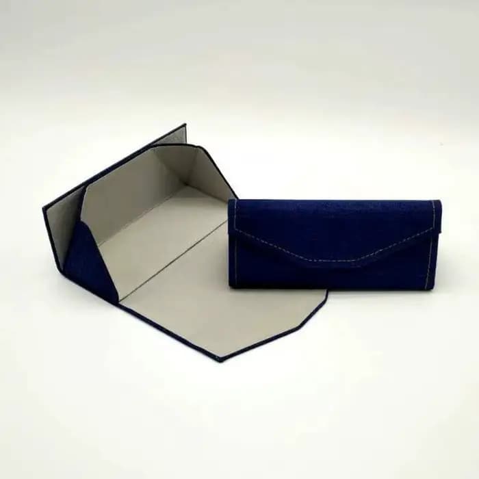 Étui à lunettes pliant Triangle en tissu Denim