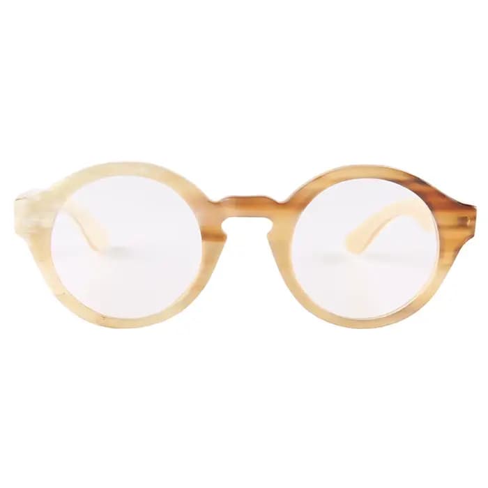 Lunettes rondes transparentes en écaille de tortue
