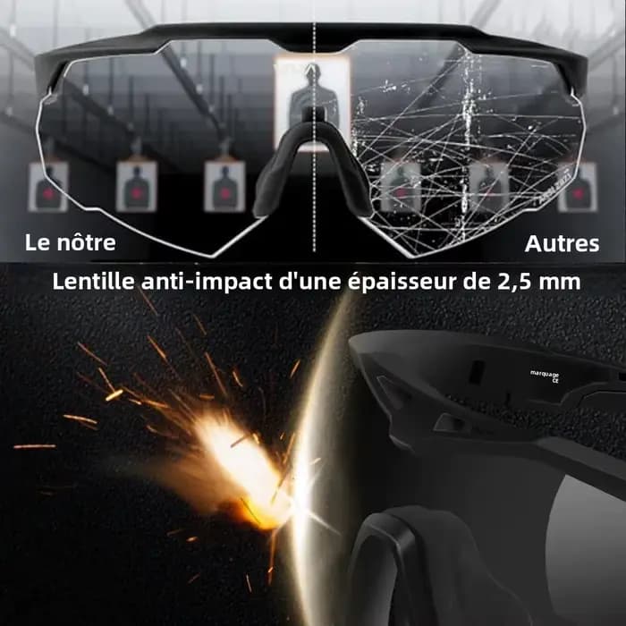 Lunettes de sécurité résistantes aux chocs à 3 lentilles