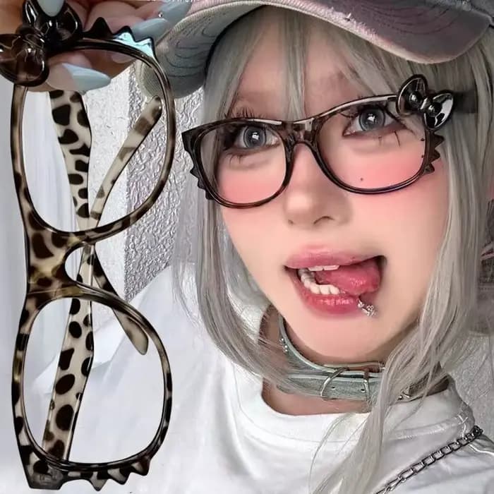 Lunettes léopard rétro Y2K