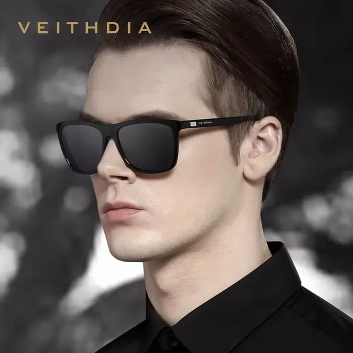 VEITHDIA hommes lunettes de soleil Vintage aluminium + TR90 photochromique polarisé UV400 lentille mode