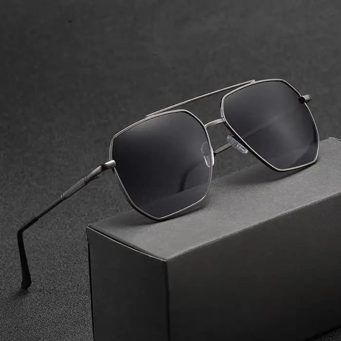 2025 nouvelle mode Double faisceau lunettes de soleil tendance rétro hommes crapaud miroir loisirs conduite pêche