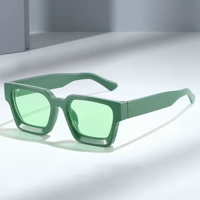 JNPCXI mode carré femmes lunettes de soleil de luxe rétro vert marque concepteur hommes tendance