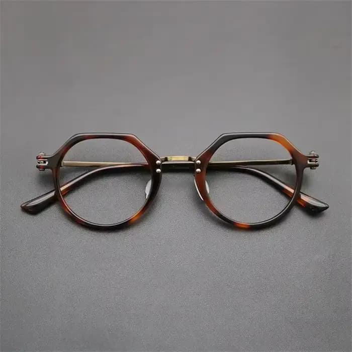 Montures de lunettes hexagonales en acétate de marque japonaise pour hommes