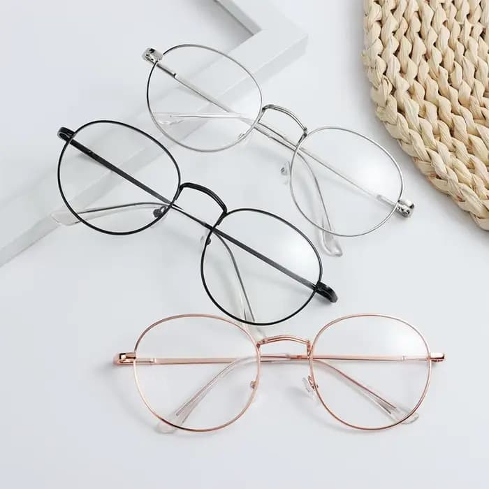 Monture de lunettes optiques vintage surdimensionnée en métal pour soins de la vue