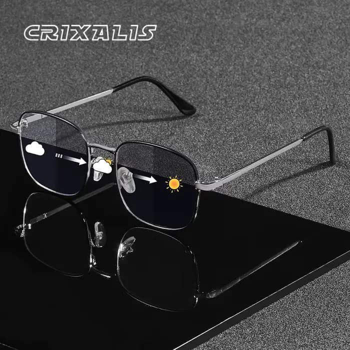 CRIXALIS lunettes de soleil photochromiques pour hommes et femmes classique rétro carré Durable charnière en métal