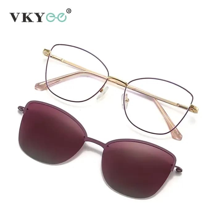VICKY nouvelle mode lunettes de soleil polarisées œil de chat pince magnétique myopie
