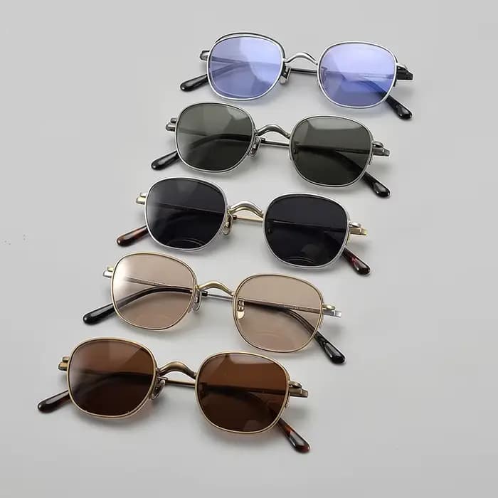 Lunettes de soleil 2 en 1 magnétiques de luxe vintage en titane pour homme