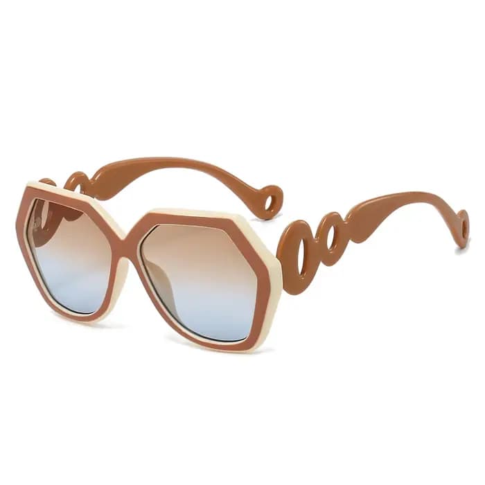2025 hexagone femmes lunettes de soleil marque concepteur couleur Patchwork évider cercle élégant voyage dames