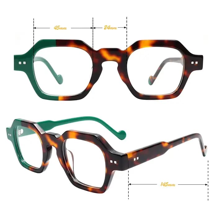 VZONE lunettes de déclaration pour femmes hommes acétate rétro cadre géométrique deux tons conception asymétrique accrocheur Unique