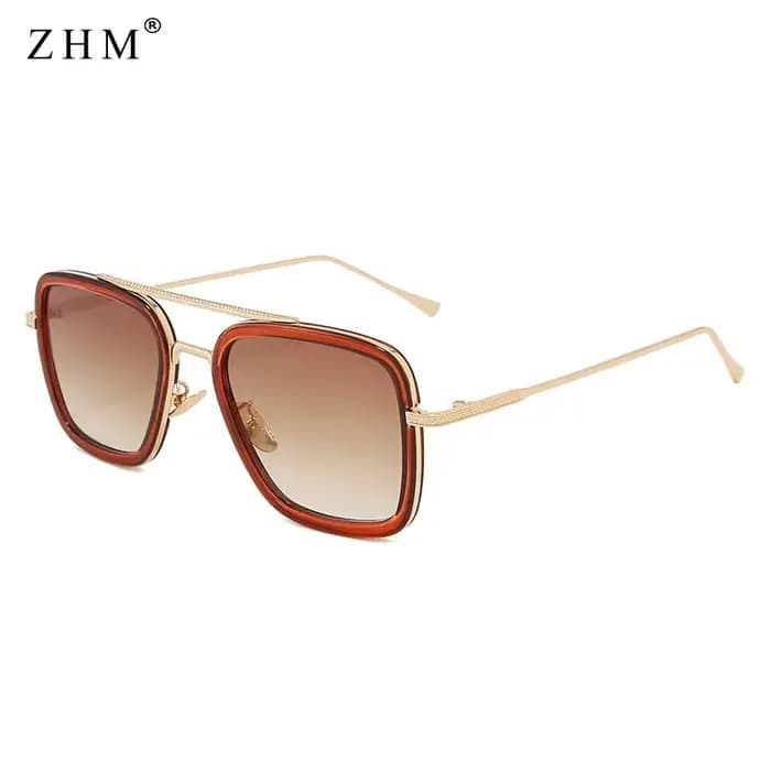 Lunettes de soleil carrées de Style Tony Stark pour hommes