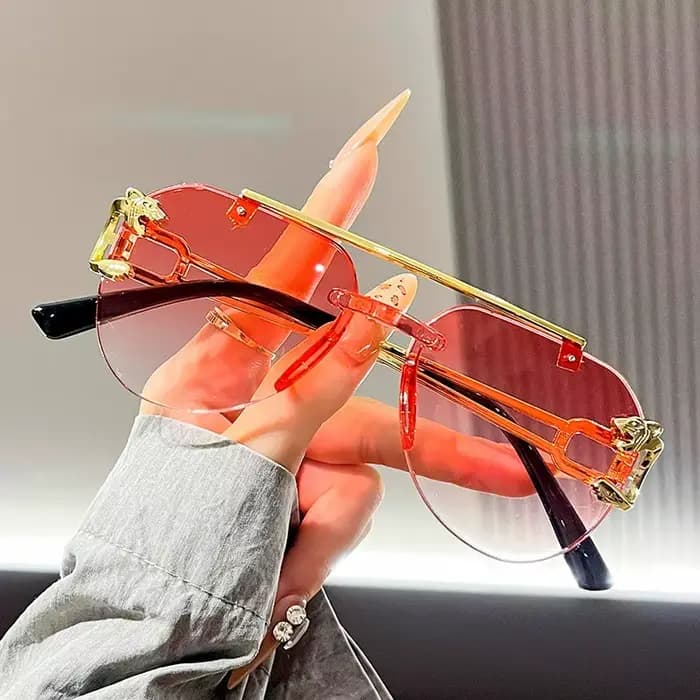 Lunettes de soleil biseautées sans cadre