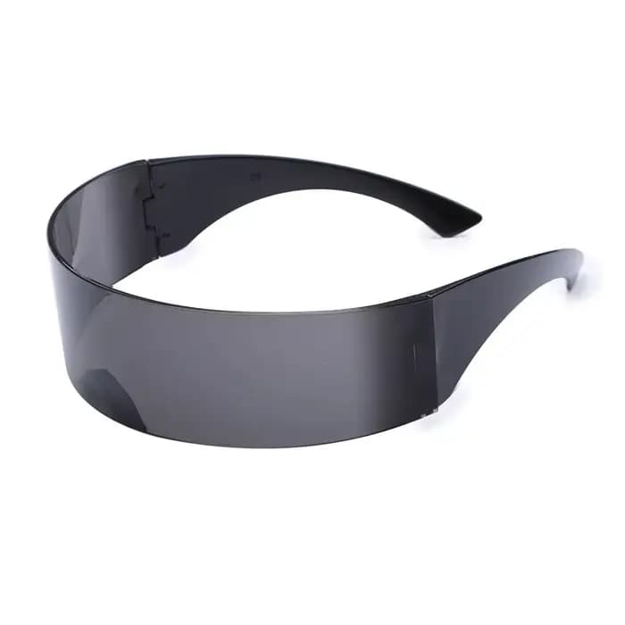 Lunettes de soleil futuristes à visière étroite style cyclope