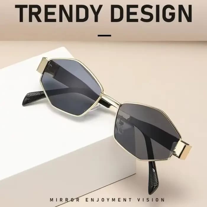 Mode hexagone lunettes de soleil femmes 2025 marque de luxe Design Unique polygone