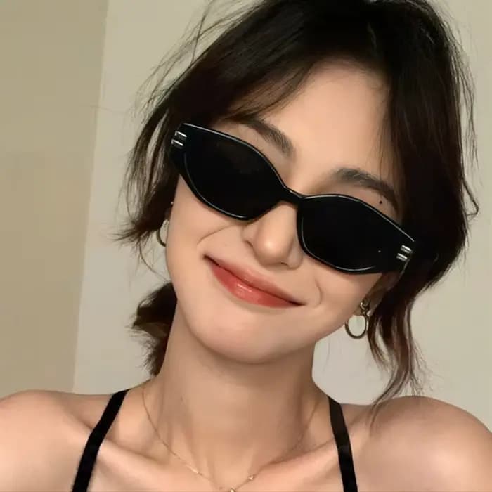 Lunettes de soleil rétro à monture étroite pour hommes et femmes