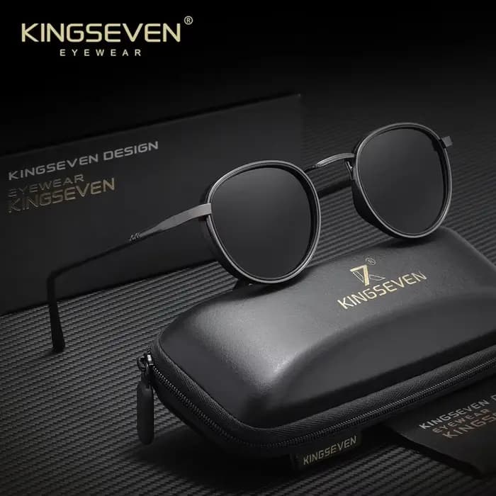 KINGSEVEN Vintage lunettes de soleil conduite en plein air cadre rond hommes femmes