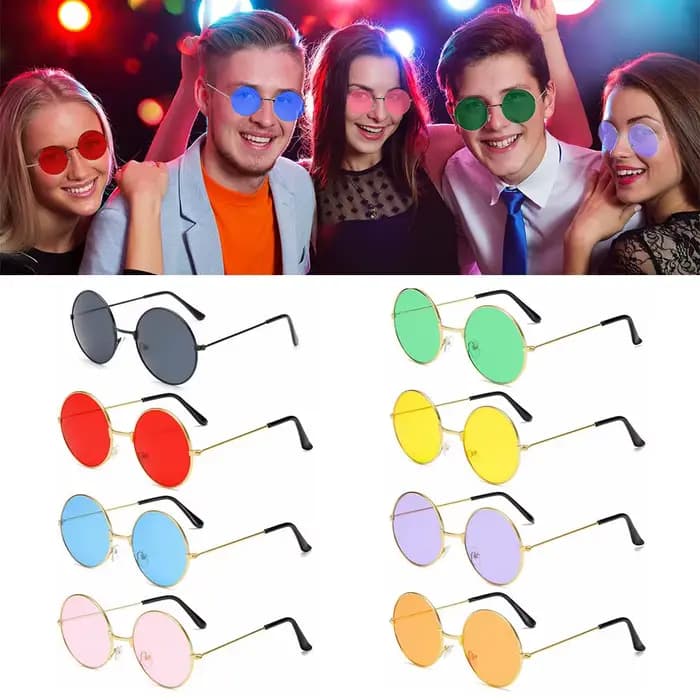 Lunettes de soleil rondes rétro style hippie