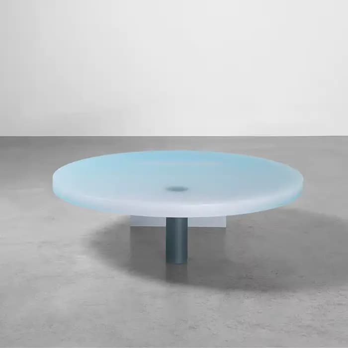 Tables basses modernes rondes en verre et acrylique, tables d'appoint élégantes, petites tables à plateau, Stolik Kawowy Nowoczesny Dopamine Furniture