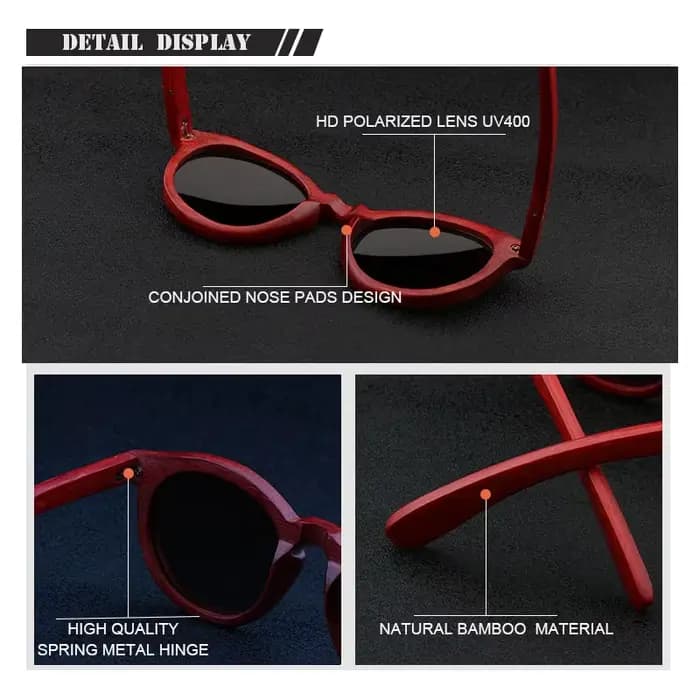 Lunettes de soleil polarisées en bois de bambou naturel 2021