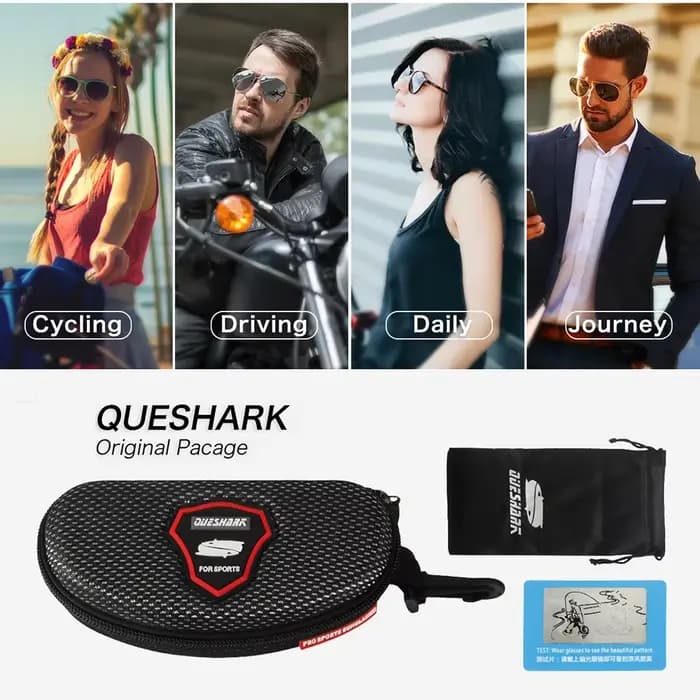 QUESHARK hommes femmes HD polarisé Sport pêche lunettes de soleil UV400 Anti-éblouissement randonnée