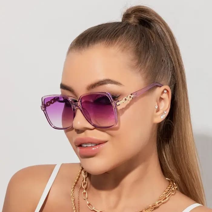 Mode carré à la mode cyclisme lunettes de soleil femmes grand cadre coloré lunettes de soleil femme dégradé extérieur nuances dames lunettes