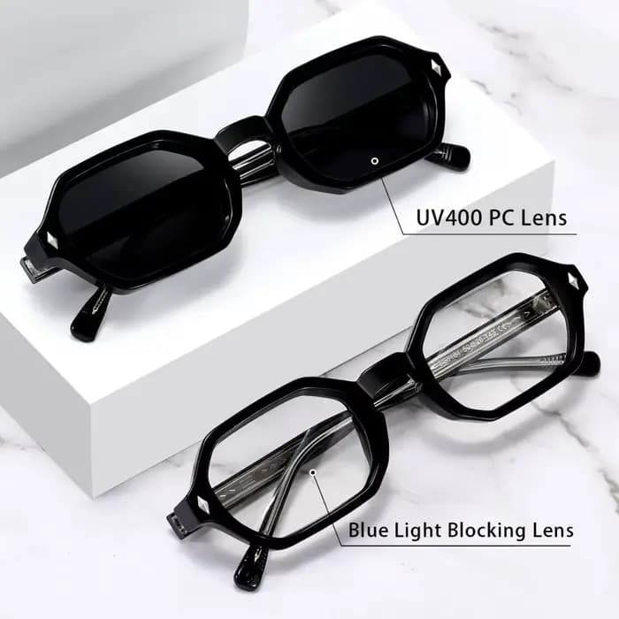 Lunettes de soleil multicolores à petite monture carrée