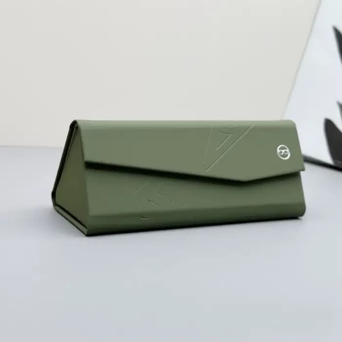 Étui à lunettes portable rétro pliable 2026 – Boîte de rangement minimaliste en cuir