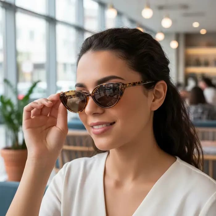 2025 femmes oeil de chat cadre lunettes de soleil à la mode bordeaux rouge