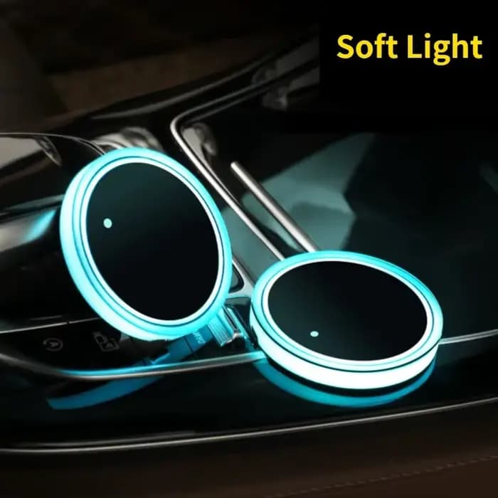 Sous-verre lumineux LED avec logo de voiture pour porte-gobelet Ford Mustang Shelby Focus Ranger Explorer Transit Ecosport Mondeo Accessoires