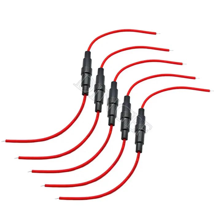 10 pièces 5 pièces 5*20mm porte-fusible en verre Type de vis 5X20mm avec 5 pièces câble métallique 22AWG 5X20MM Tube de fusible en verre (5 pièces + 5 pièces = 10 pièces) 5 jeux