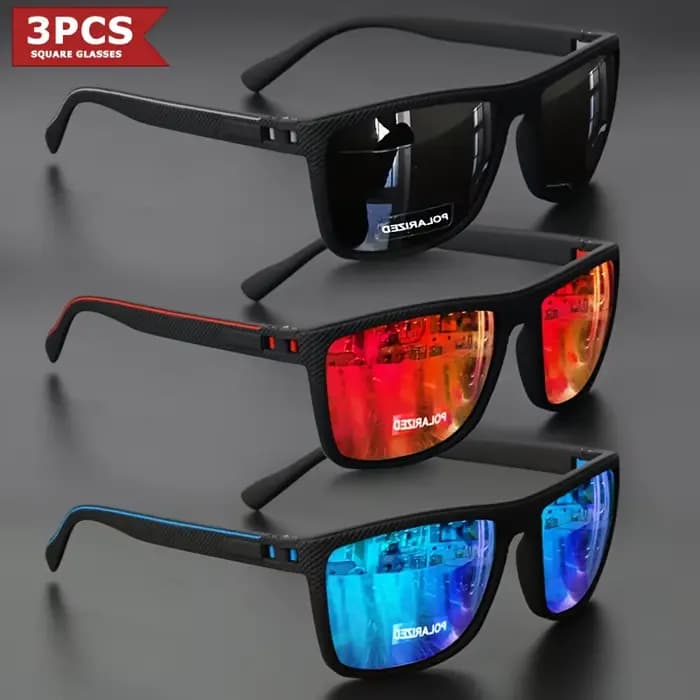 Lunettes de soleil polarisées à monture carrée
