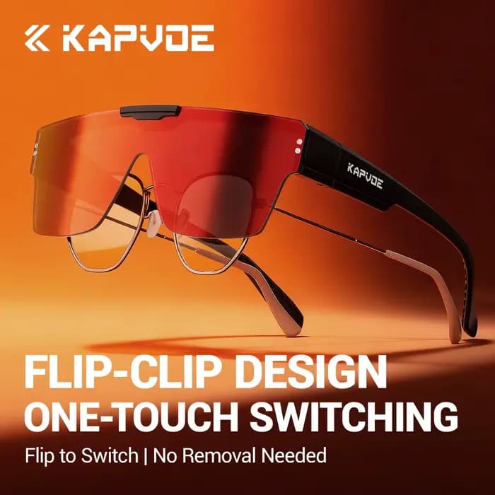 KAPVOE Nouvelles Lunettes de Soleil Superposées Photochromiques UV400 Surdimensionnées pour Hommes et Femmes
