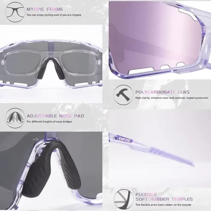 Kapvoe-Lunettes de soleil de cyclisme pour hommes et femmes