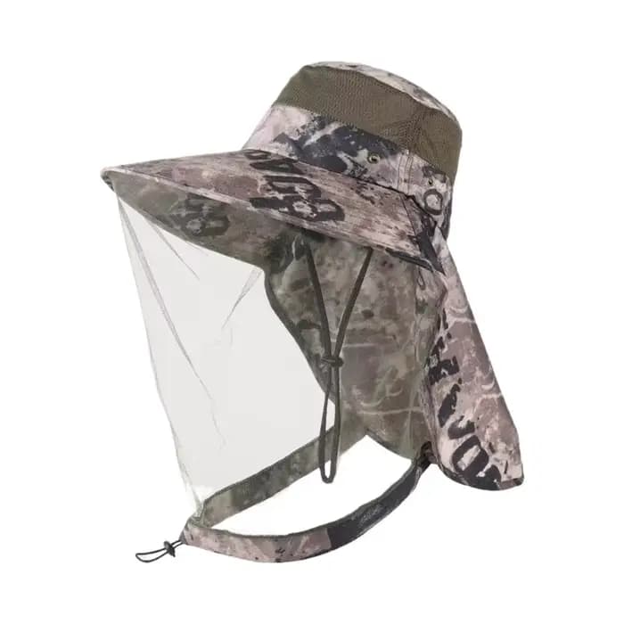 Chapeau de soleil anti-moustiques avec voile intégré et protection cou pour hommes et femmes
