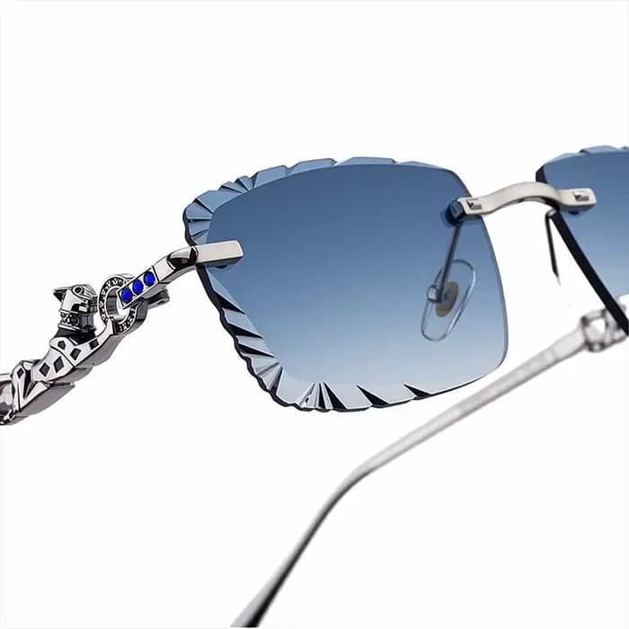 Lunettes de soleil carrées sans monture mimiyou pour hommes