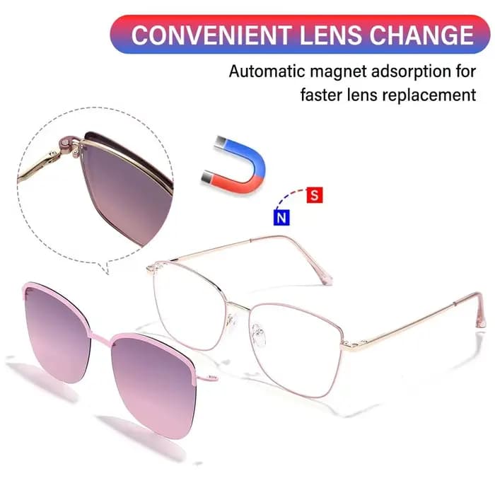 Lunettes de soleil à clipser avec monture en métal