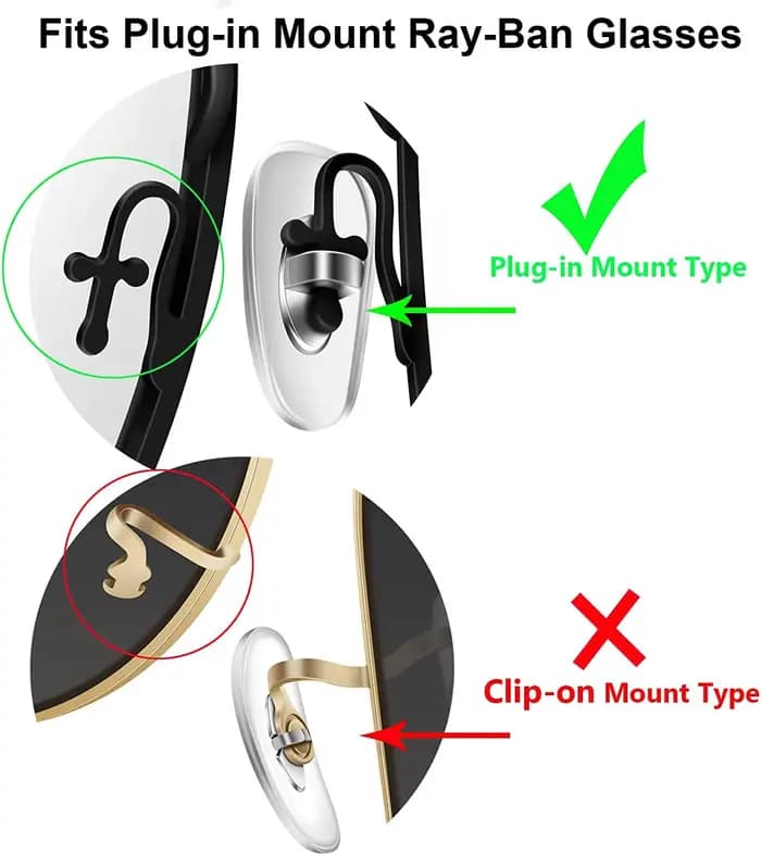 Plaquettes de nez de rechange en gros pour lunettes de soleil et de vue Ray-Ban RB4285 RB3546 RB4264 RB4336 RB3736 à fixation par clip