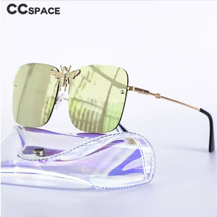 Lunettes de soleil carrées en métal pour hommes et femmes