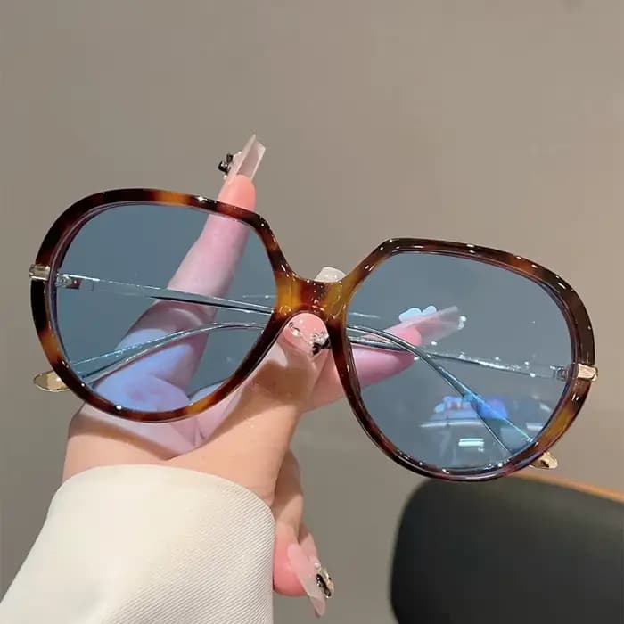 Lunettes de soleil rondes surdimensionnées tendance pour femmes et hommes