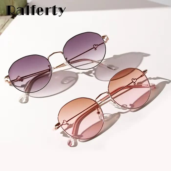 Ralferty-Lunettes de soleil rondes vintage pour femmes