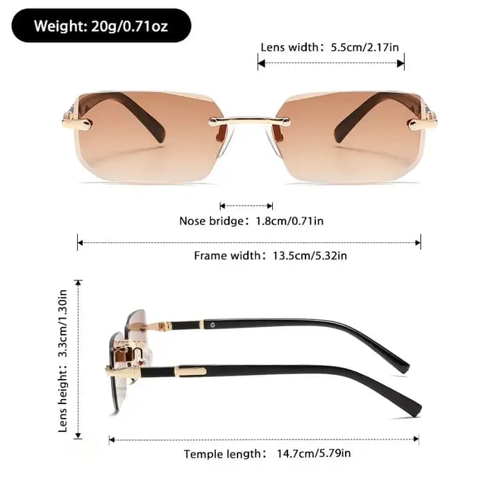 Lot de 2 lunettes carrées sans monture
