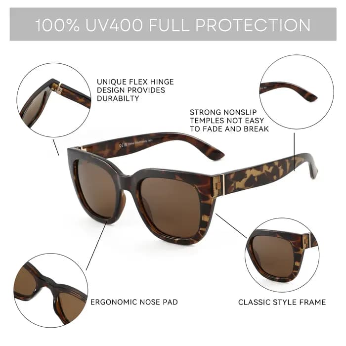 ZENOTTIC rétro carré lunettes de soleil polarisées pour femmes Vintage