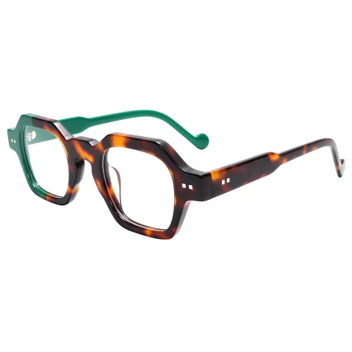 VZONE lunettes de déclaration pour femmes hommes acétate rétro cadre géométrique deux tons conception asymétrique accrocheur Unique