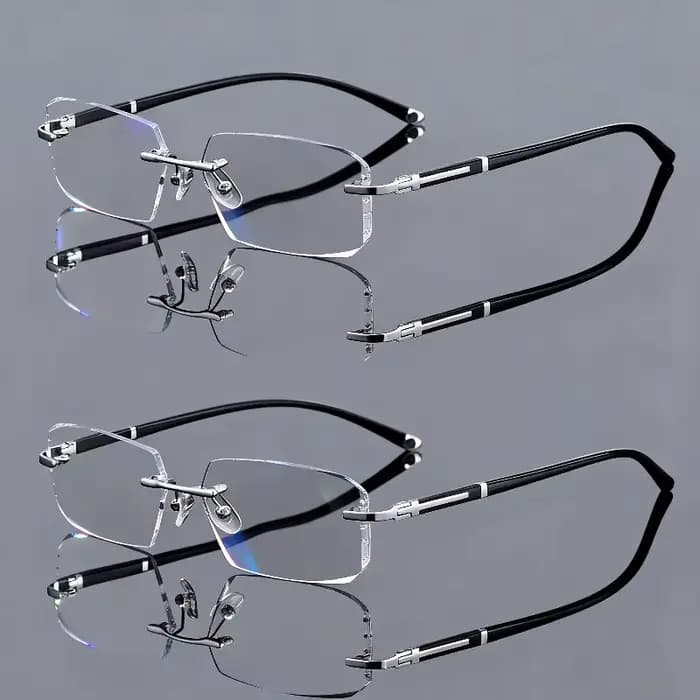 2 paires de lunettes plates élégantes sans monture pour hommes et femmes