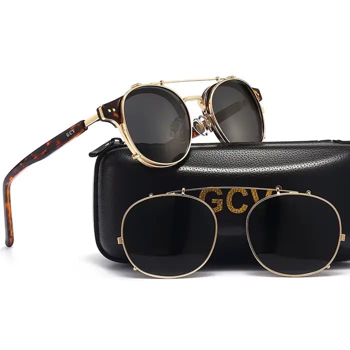 GCV Double couche lentille amovible lunettes de soleil