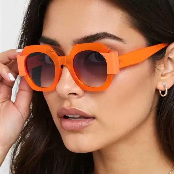Lunettes de soleil hexagonales tendance pour femmes et hommes