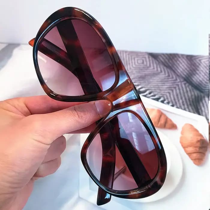 Lunettes de soleil vintage noires léopard pour hommes et femmes