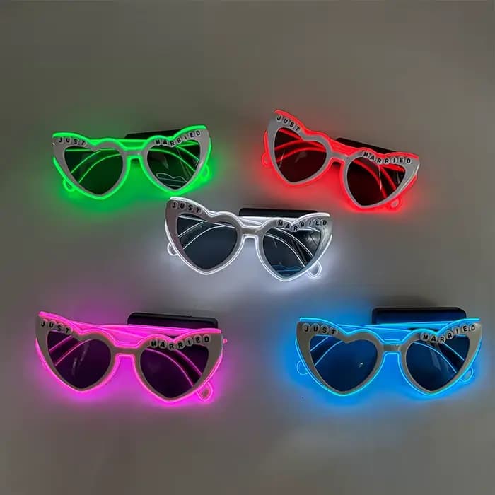 LED sans fil juste marié lunettes mariage nuptiale douche faveurs mariée