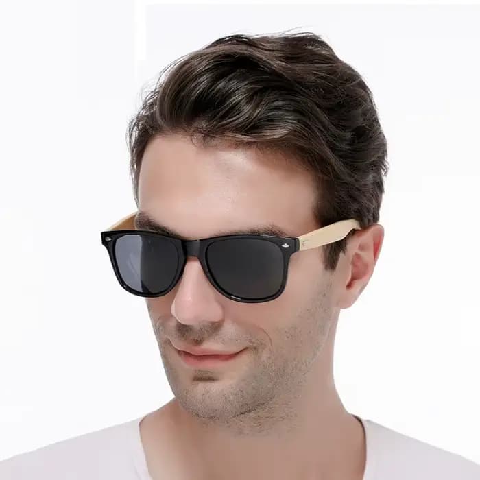 Lunettes de soleil en bois de bambou à la mode pour hommes et femmes