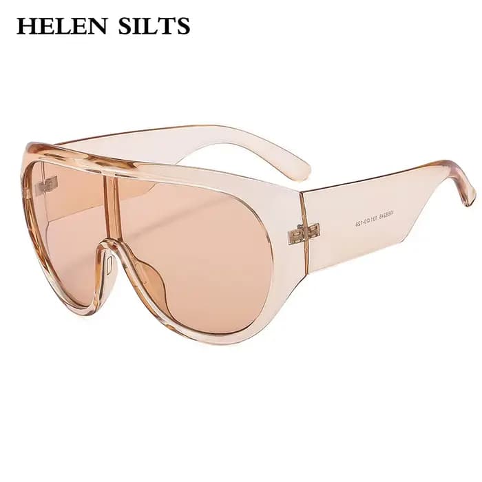 Marque de luxe rétro grand cadre femmes lunettes de soleil couleur thé carré pilote nuances UV400 Cool hommes une pièce